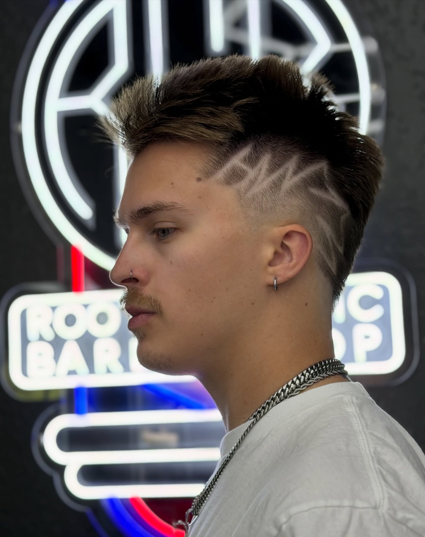 Designed fade with etched detail by James